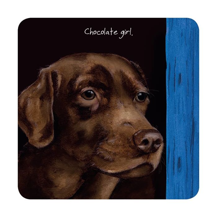 The Little dog chocolate labrador coaster
