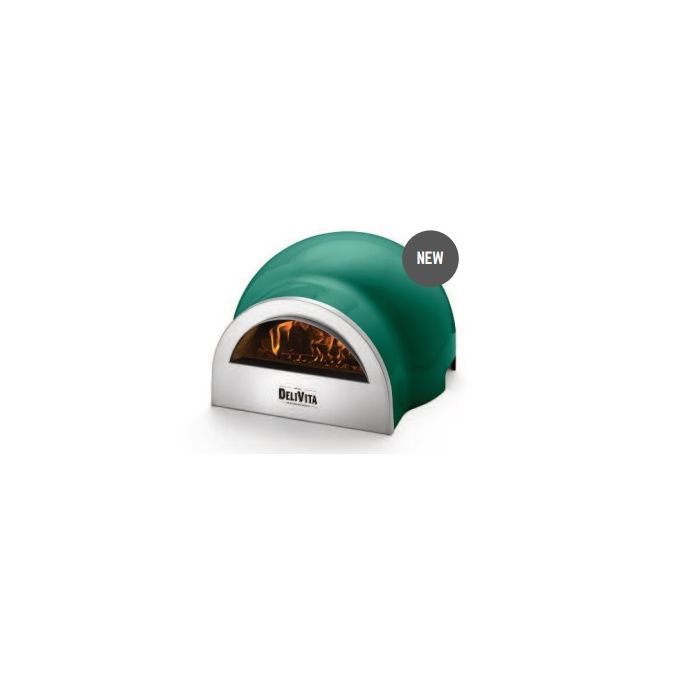 Delivita wood fired pizza oven in Emerald green