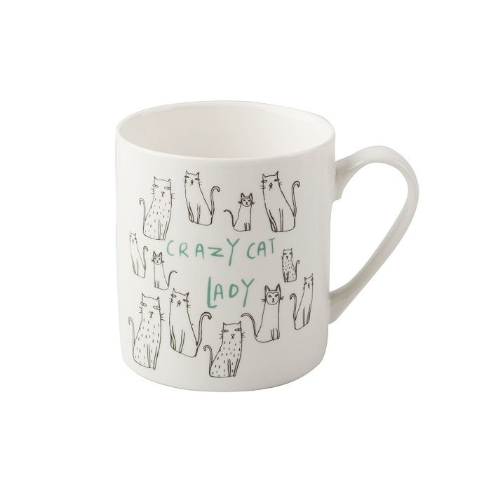 Crazy Cat Lady fine china can mug by Creative Tops 