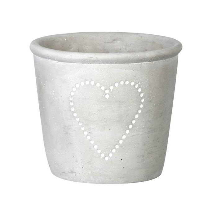 Parlane Concrete Flower Planter with Heart Detail