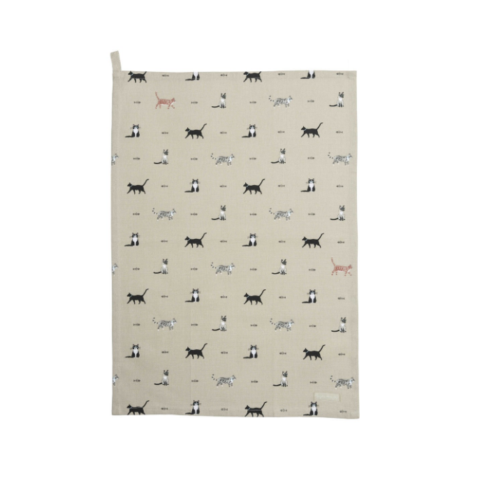 Sophie Allport Purrfect Tea Towel - Cat Print 