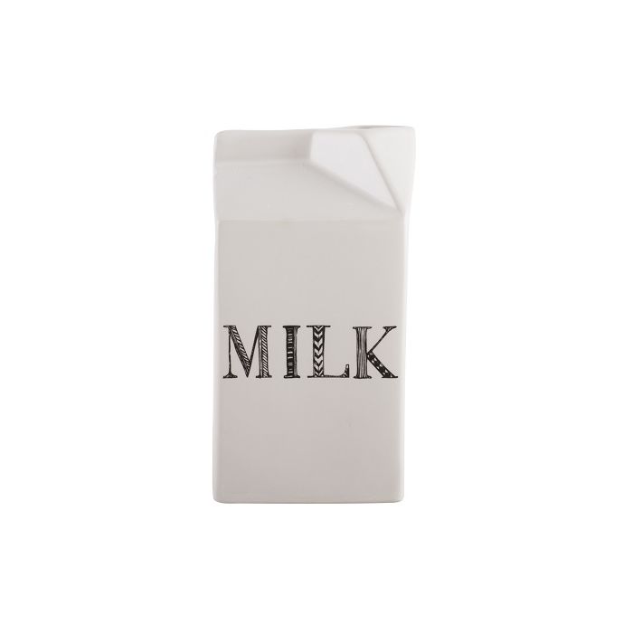 White Ceramic Milk Bottle/ Carton by Creative Tops 