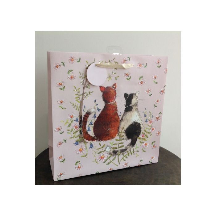 Two Cats Large Gift Bag by Alex Clark 