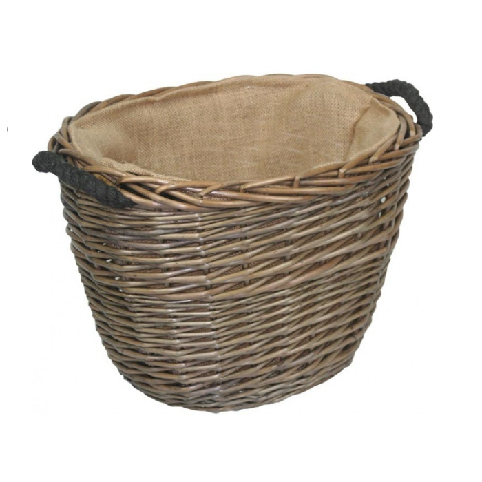 Willow small antique oval log basket